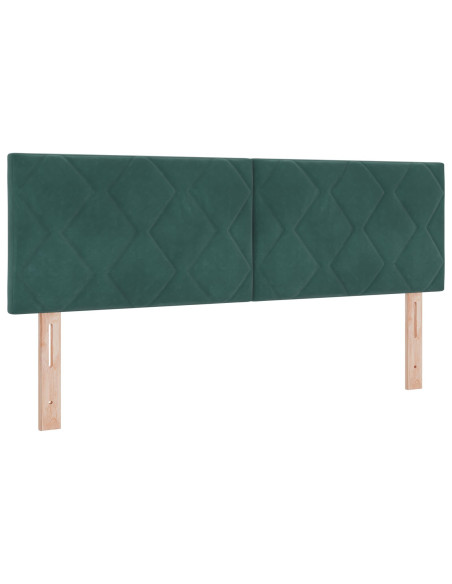 Letto a molle con materasso Verde Scuro 140 x 190 cm Velluto
