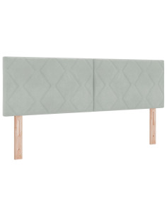 Letto a molle con materasso Grigio chiaro 140 x 200 cm Velluto