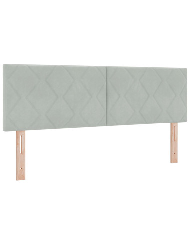 Letto a molle con materasso Grigio chiaro 140 x 200 cm Velluto