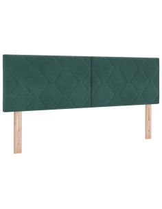 Letto a molle con materasso Verde Scuro 160 x 200 cm Velluto 2