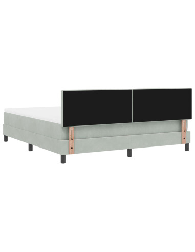 Letto a molle con materasso Grigio chiaro 180 x 200 cm Velluto