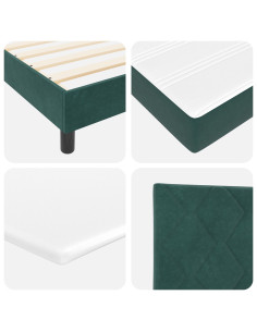Letto a molle con materasso Verde Scuro 180 x 200 cm Velluto 2