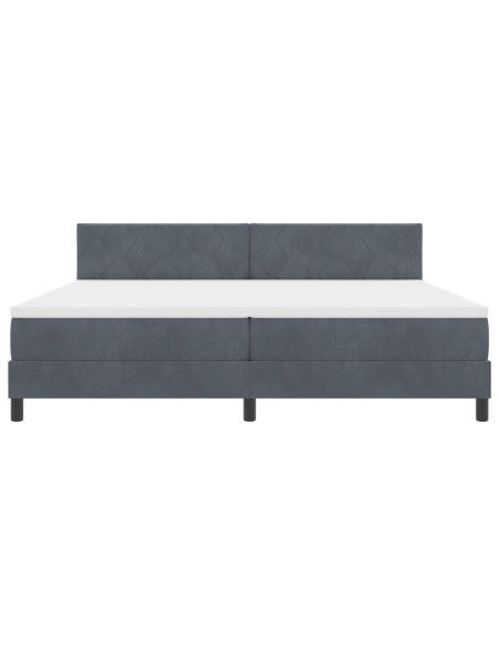Rete a Molle con Materasso Grigio Scuro 200x200 cm Velluto
