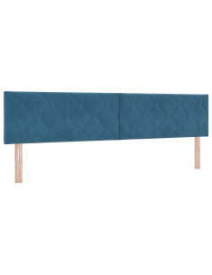 Letto a molle con materasso Blu Scuro 200 x 200 cm Velluto