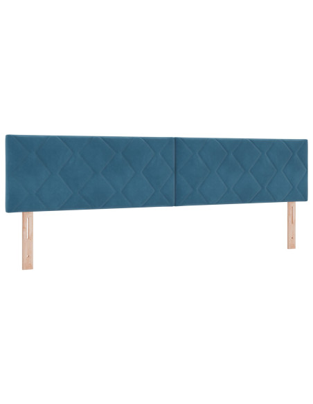 Letto Box Spring con Materasso Blu Scuro 200x200 cm Velluto