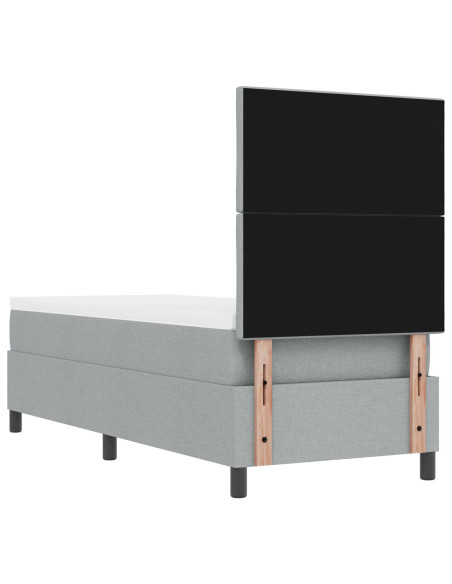 Letto a Molle  con Materasso Grigio Chiaro 80x200 cm Tessuto