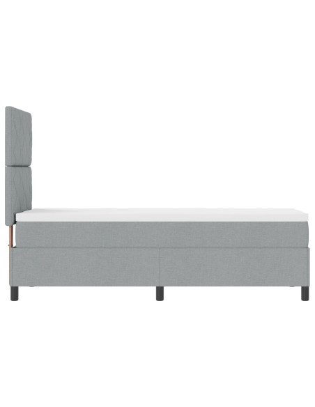 Letto a Molle  con Materasso Grigio Chiaro 80x200 cm Tessuto