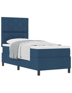 Letto a molle con materasso Blu 80 x 200 cm Tessuto