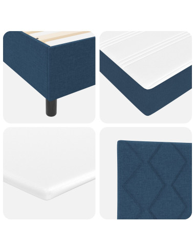 Letto a molle con materasso Blu 80 x 200 cm Tessuto