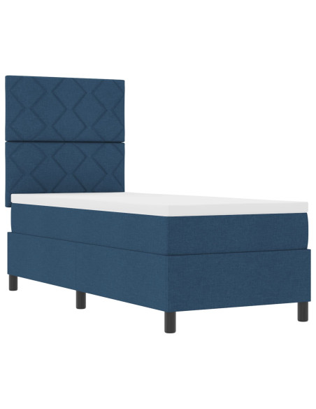 Letto a molle con materasso Blu 80 x 200 cm Tessuto