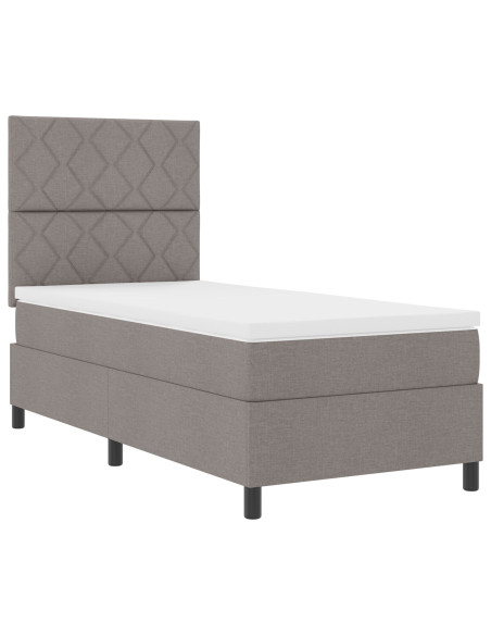 Letto Box Spring  con materasso Tortora Singolo Tessuto