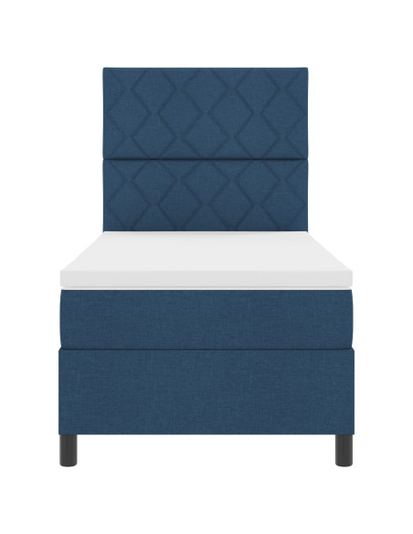 Letto Box Spring  Blu 90x200 cm Tessuto