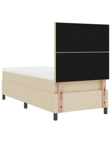 Letto a molle con materasso Crema 100 x 200 cm Tessuto