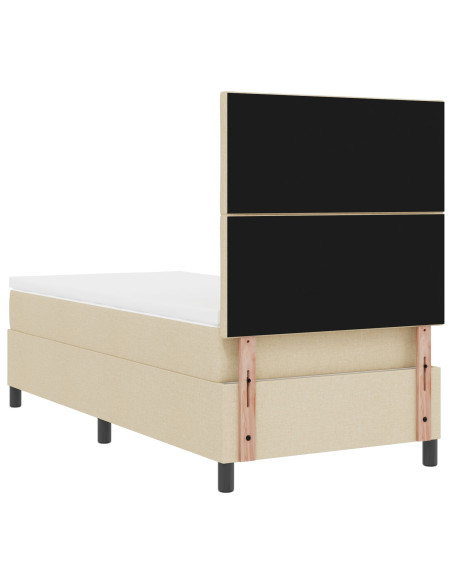 Letto a molle con materasso Crema 100 x 200 cm Tessuto