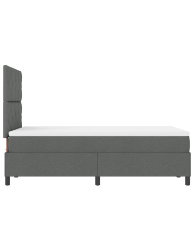 Letto a molle con materasso Grigio scuro 120 x 190 cm Tessuto