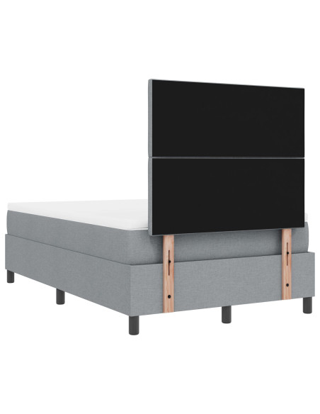 Letto con box spring  e materasso Grigio chiaro 120x200 cm Tessuto