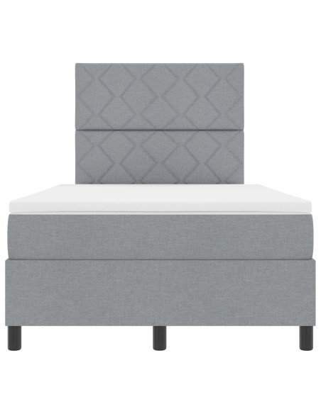 Letto con box spring  e materasso Grigio chiaro 120x200 cm Tessuto
