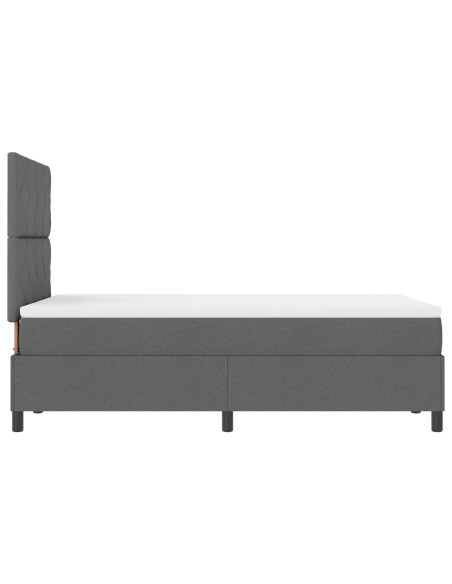 Letto Box Spring Materasso Grigio Scuro 120x200 cm Tessuto
