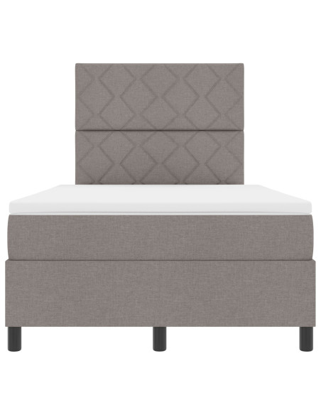 Letto con Box Spring e Materasso Taupe 120x200 cm in Tessuto