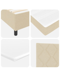 Letto a molle con materasso Crema 120 x 200 cm Tessuto
