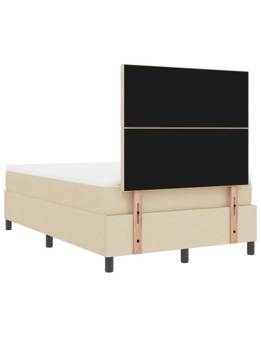 Letto a molle con materasso Crema 120 x 200 cm Tessuto