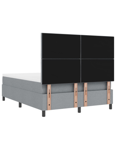 Letto a molle con materasso Grigio chiaro 160 x 200 cm Tessuto