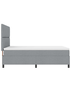 Letto a molle con materasso Grigio chiaro 160 x 200 cm Tessuto 2