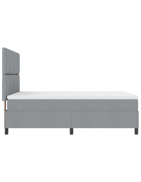 Letto Box Spring e Materasso Grigio Chiaro 160x200 cm in Tessuto