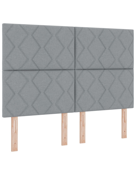 Letto a molle con materasso Grigio chiaro 160 x 200 cm Tessuto