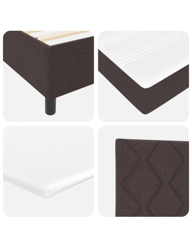 Letto a molle con materasso Marrone Scuro 160 x 200 cm Tessuto