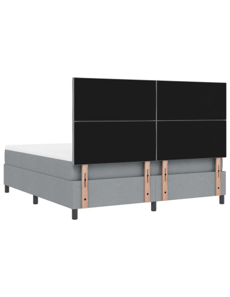 Letto a Molle  con Materasso Grigio Chiaro Super King Tessuto