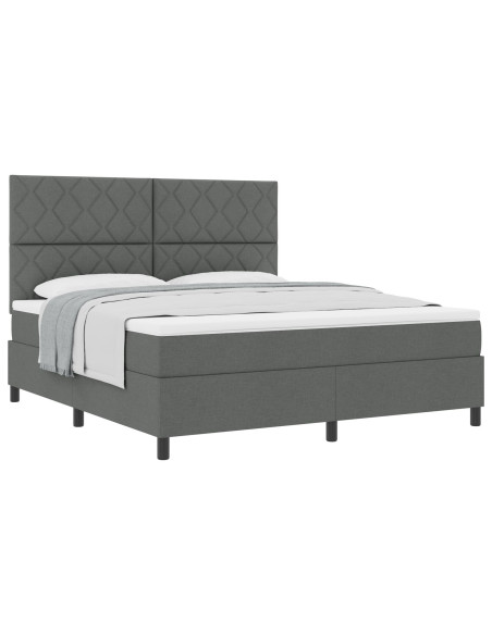 Letto con Piattaforma  Grigio Scuro con Materasso
