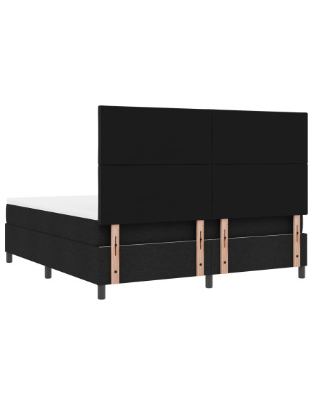Letto con Box Spring con Materasso Nero Super King Tessuto