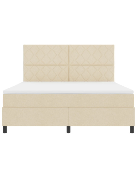 Letto a molle  con materasso crema in tessuto Super King