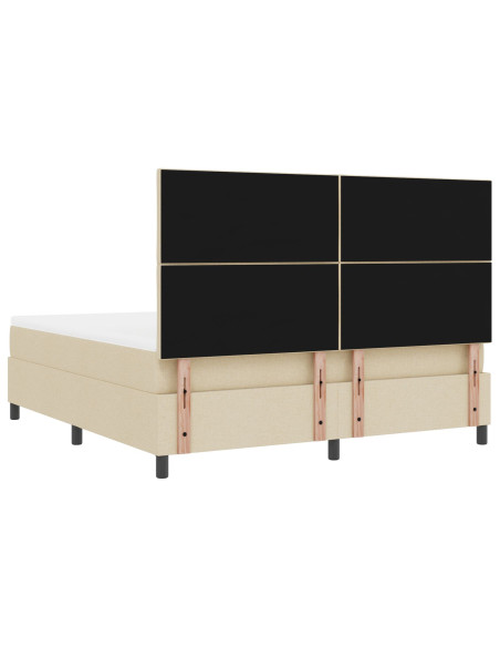 Letto a molle  con materasso crema in tessuto Super King