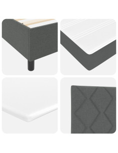 Letto a molle con materasso Grigio scuro 200 x 200 cm Tessuto 2