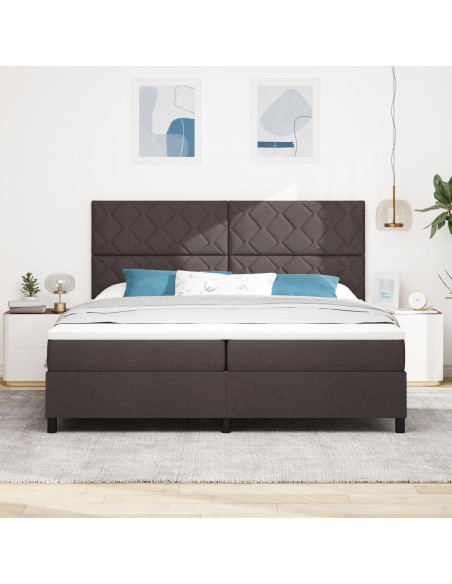Letto contenitore con materasso scuro 200x200 cm in tessuto