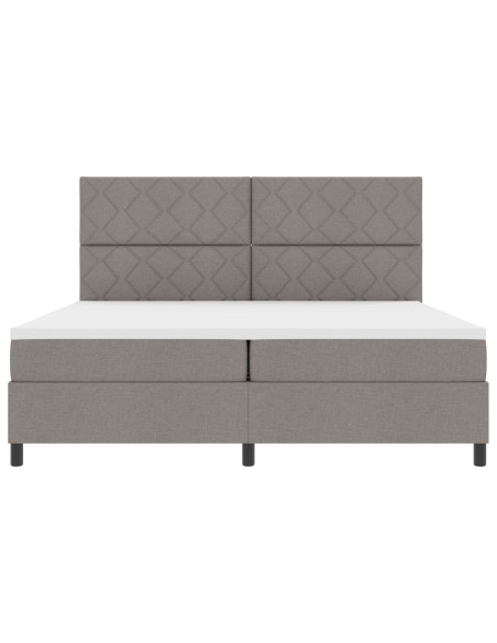 Letto a molle  con materasso tortora 200x200 cm in tessuto