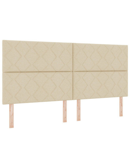 Letto a molle con materasso Crema 200 x 200 cm Tessuto