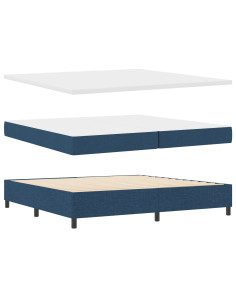 Letto a molle con materasso Blu 200 x 200 cm Tessuto 2