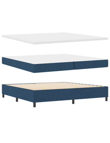 Letto a molle con materasso Blu 200 x 200 cm Tessuto