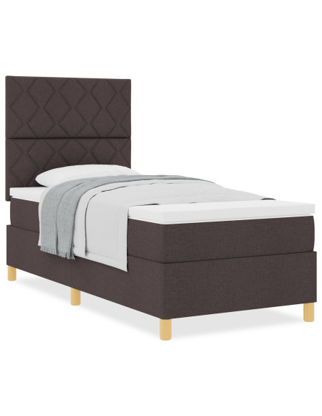 Letto a box spring  con materasso marrone scuro 90 x 200 cm