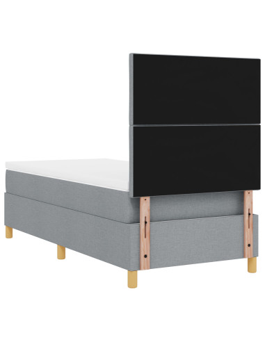 Letto a molle con materasso Grigio chiaro 100 x 200 cm Tessuto