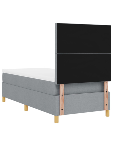 Letto a molle con materasso Grigio chiaro 100 x 200 cm Tessuto