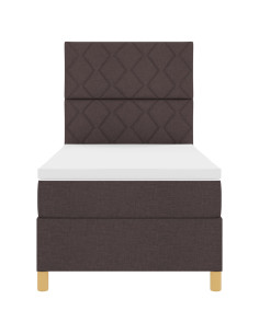 Letto a molle con materasso Marrone Scuro 100 x 200 cm Tessuto 2