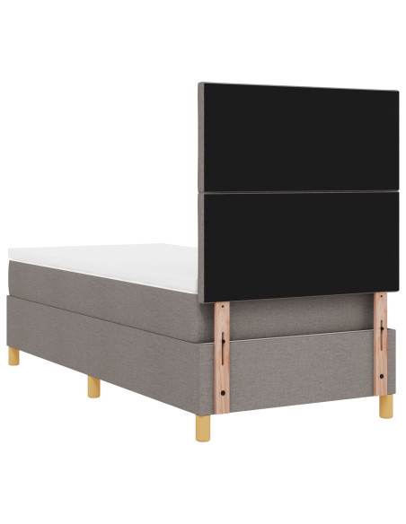 Letto con Rete a Molle e Materasso Tortora 100x200 cm Tessuto