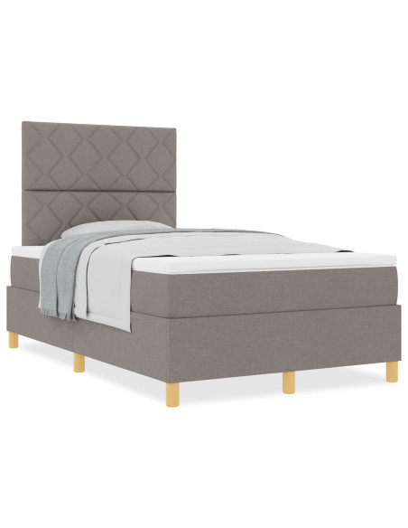 Letto con rete a molle e materasso  Tortora 120x200 cm Tessuto