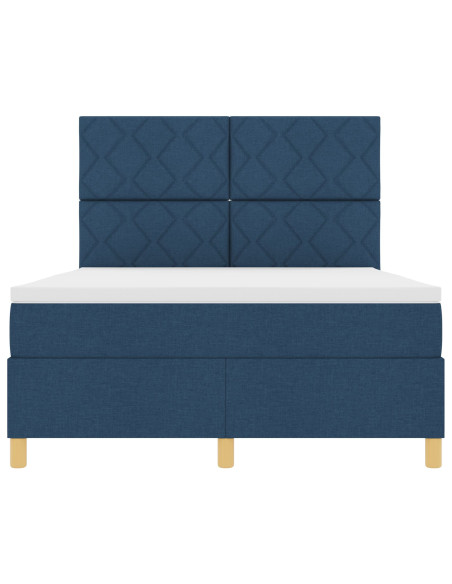 Letto con Rete a Doghe  Blu 140x190 cm Tessuto