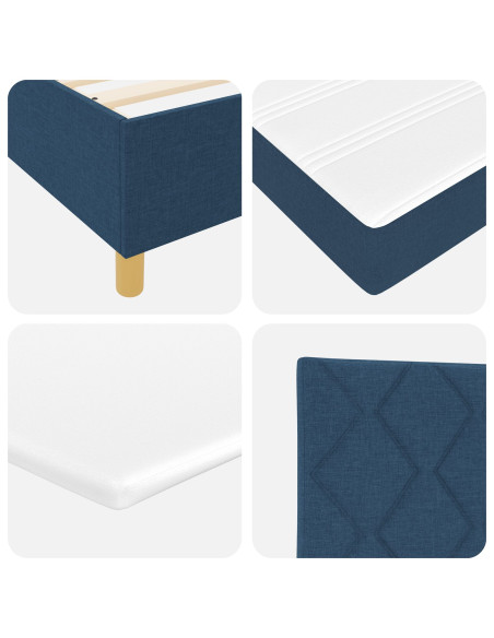 Letto con Rete a Doghe  Blu 140x190 cm Tessuto