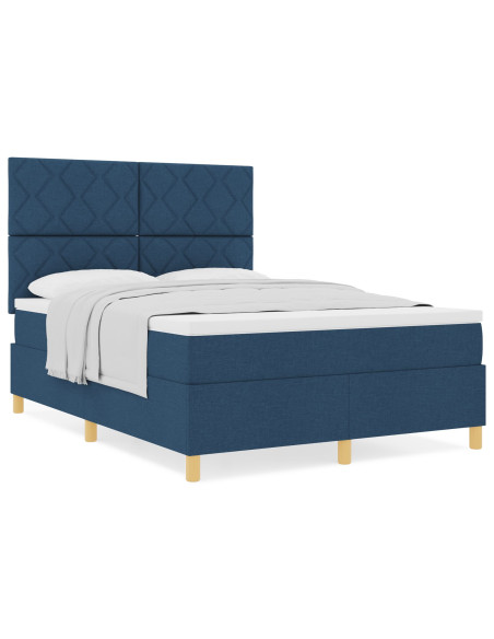 Letto con Rete a Doghe  Blu 140x190 cm Tessuto